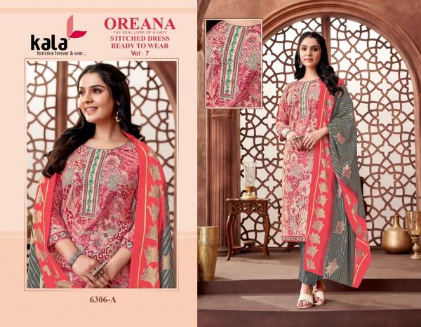 Kala Oreana Vol 7 Ready Made Cotton Printed Dress